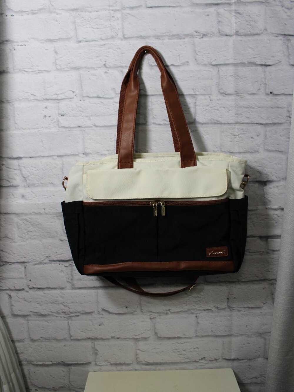 Lovevook Large Black White Organizer Work Office Teacher Crossbody Shoulder Bag